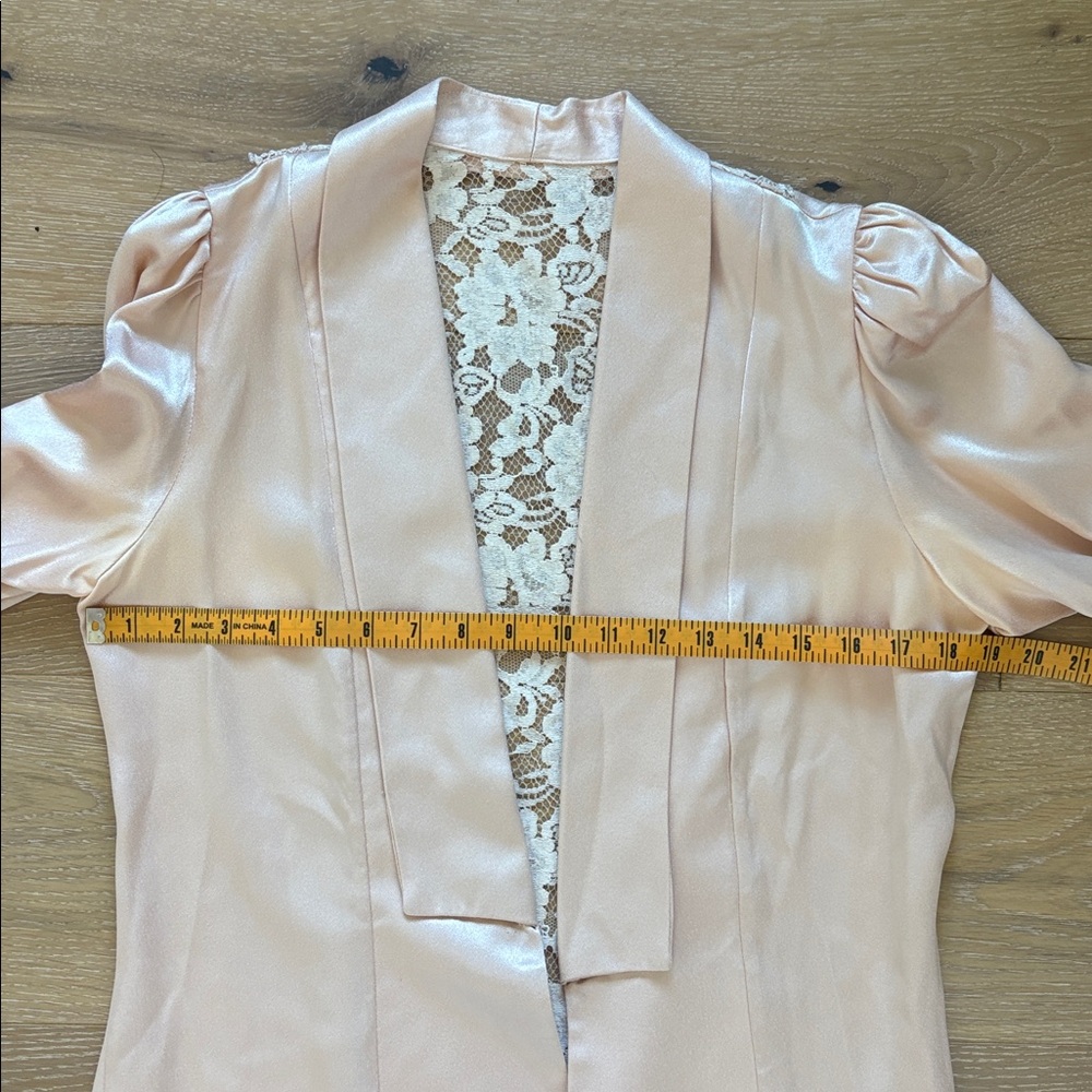 Vintage Patra Pink Satin Blazer and Lace Camisole 2 Piece Coord Set Made in USA - Picture 8 of 11